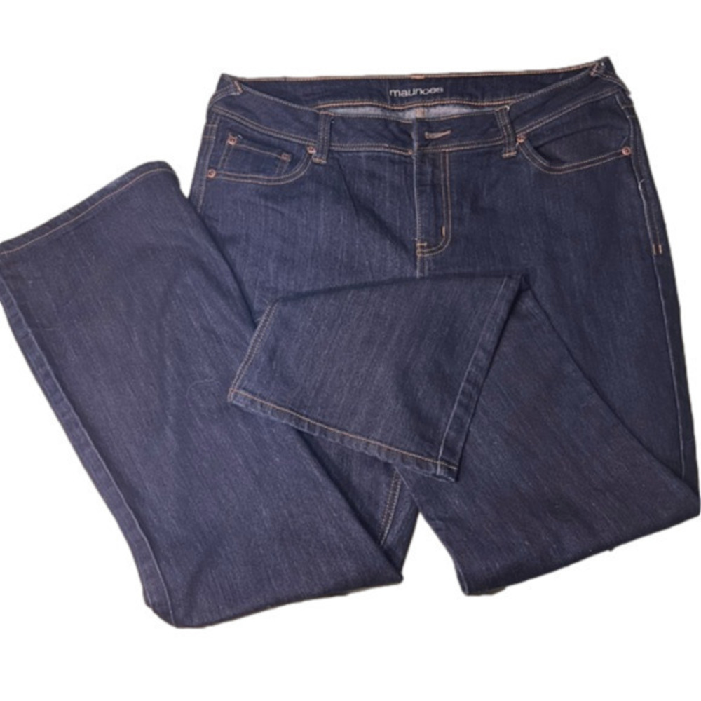 Maurices 14R Straight Leg Mid Rise Dark Wash Denim Jeans